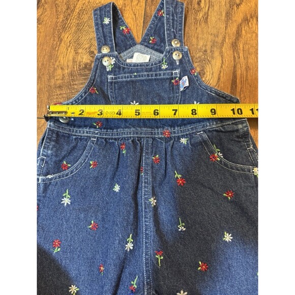 Vintage Carter’s Embroidered Flower Denim Overalls 12-18M Y2K 90s Baby Girl - Picture 9 of 10